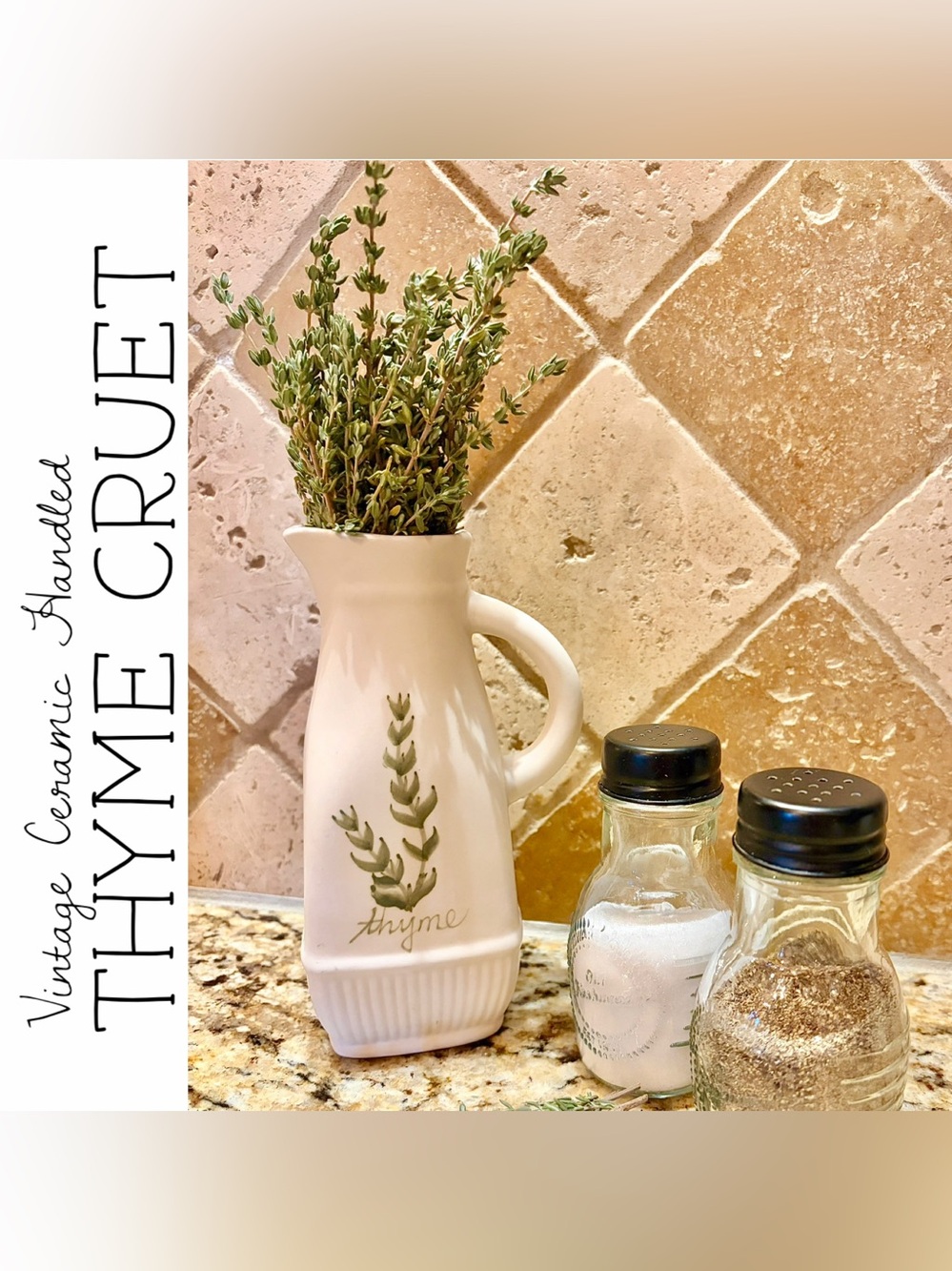 Vintage Thyme Ceramic Cruet